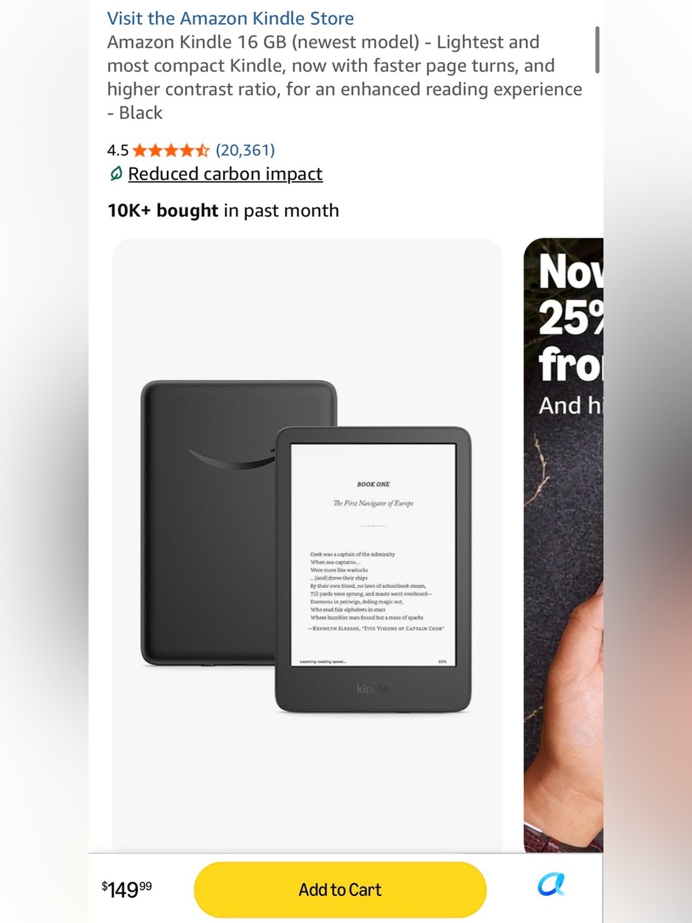 Amazon Kindle 16GB + Case